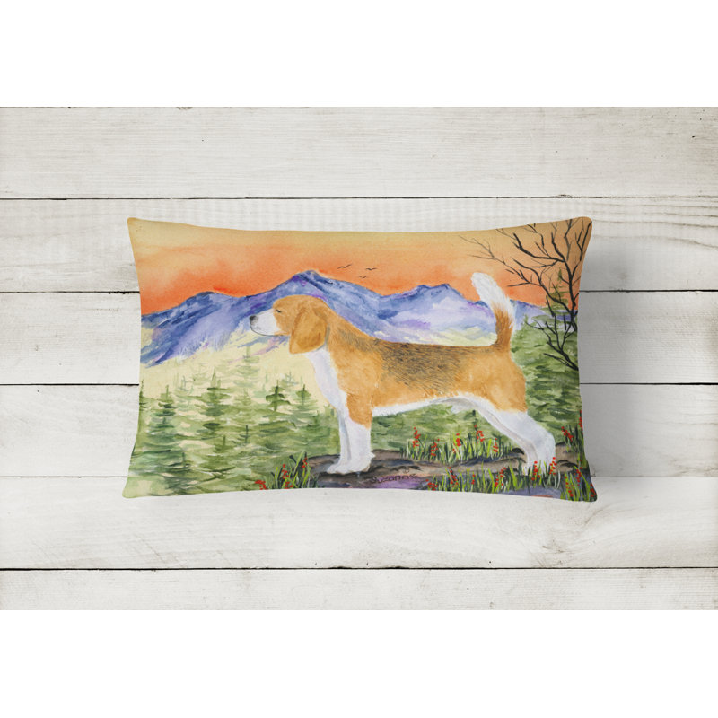 Beagle Outdoor Reversible Throw Pillow