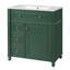 Meuble-lavabo de salle de bain avec lavabo en céramique, 30 po, armoire de rangement avec portes à fermeture en douceur et organisateur de porte-121018244