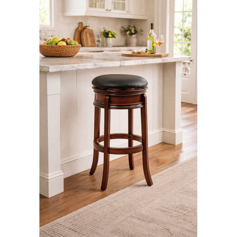 Avelina Swivel Upholstered Counter Stool with Solid Wood Frame, Bar Stool (29” Seat Height)