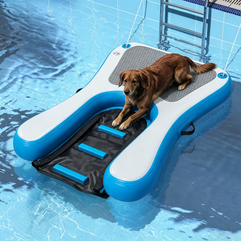 Échelle de rampe gonflable pour chien pour piscine, quai et bateau