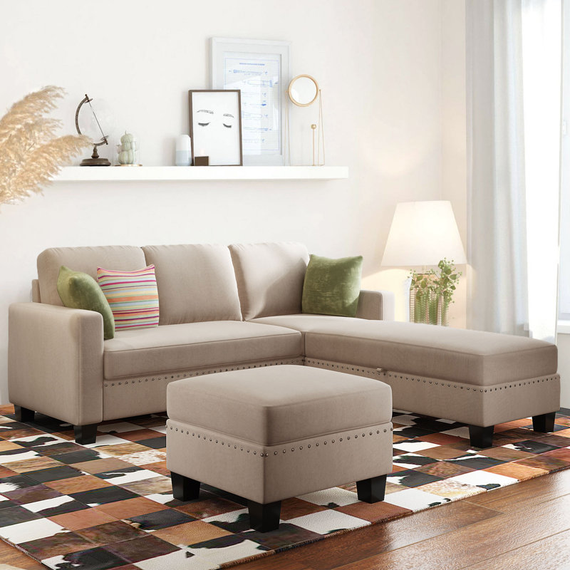 Upholstered L-Shaped Sectional Left Hand Facing
