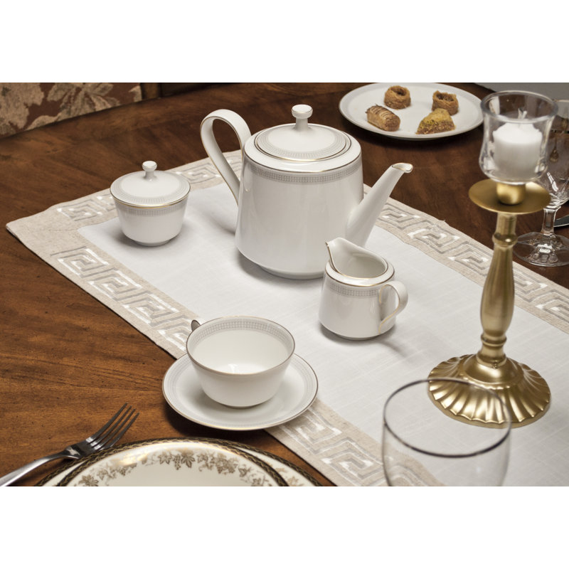 Chemin de table à motif grec 16 po x 36 po