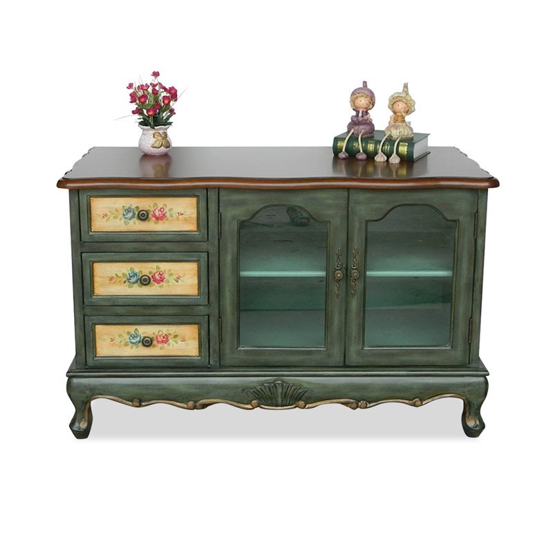 Buffet en bois manufacturé vert foncé foncé, Vert foncé