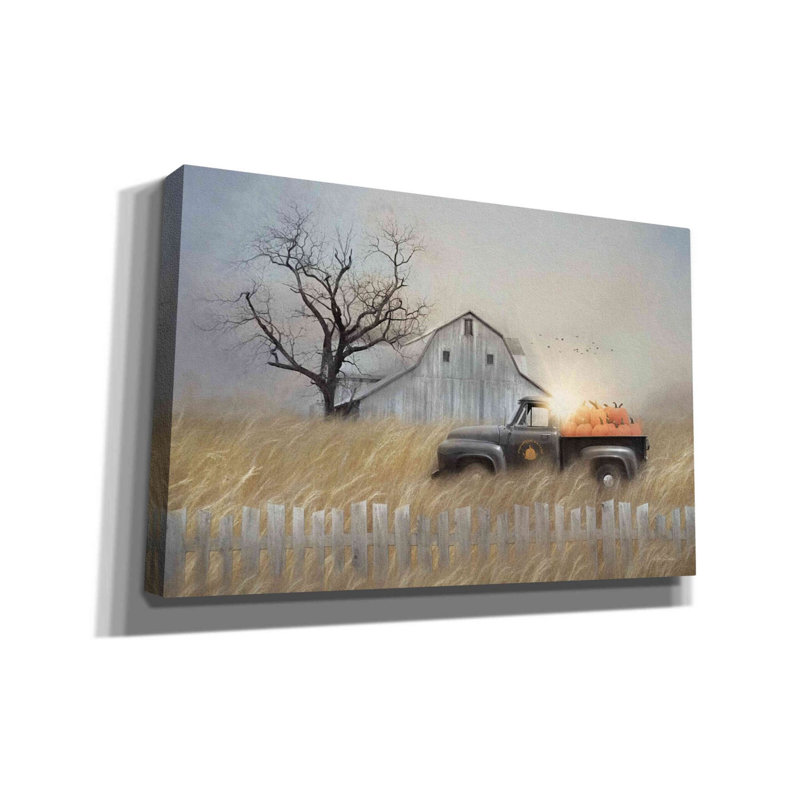 «Fall Pumpkin Harvest» par Lori Deiter, art mural sur toile, H 26 po x l 40 po x 1,5 po