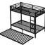 Lit simple TG, lit superposé en métal, lit gigogne, noir, structure solide, sommeil silencieux, rangement efficace, lit très sécuritaire au design très grand avec taille noire - construction solide, avantage de rangement, garde-corps-121077137