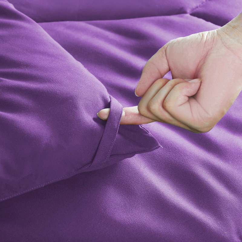  Ensemble d'édredon 8 pièces avec draps toutes saisons dans un sac, Édredon grand + 7 articles supplémentaires, Mauve