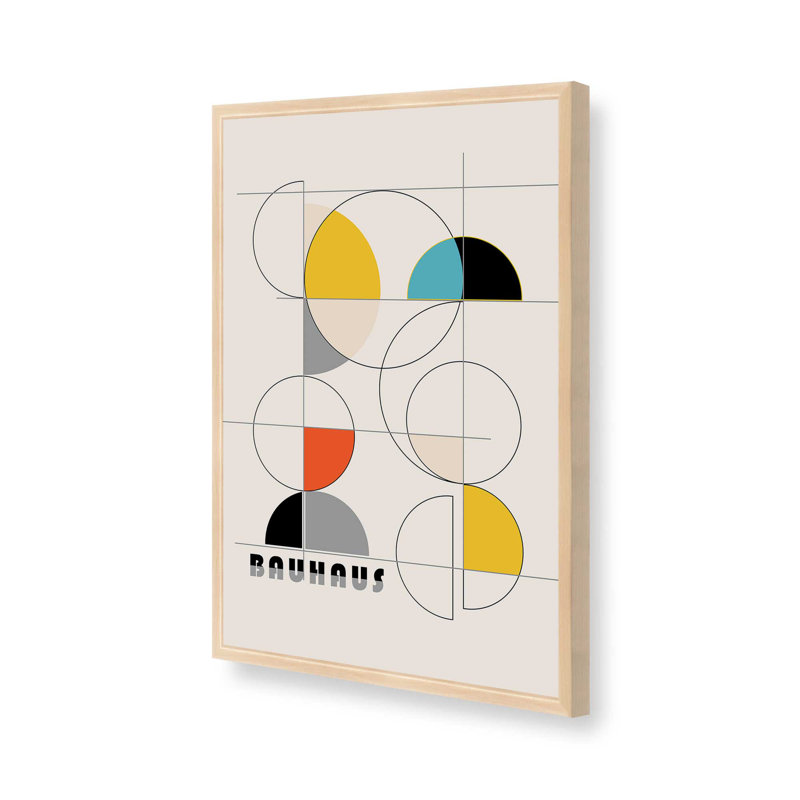 Impression de couleurs printanières du Bauhaus, H 17 po x l 13 po, Érable brut