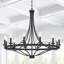 Lustre à roulettes en acier à 12 lumières de style bougie Mattheo-2128397160
