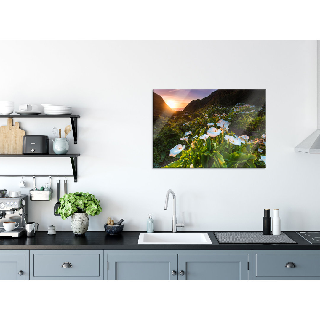 Flower Meadow in the Mountains - Unframed Photograph on Glass