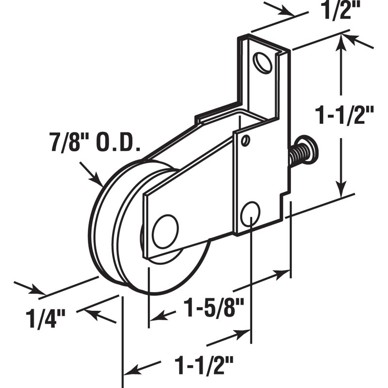 7/8 po. Ensemble de rouleau de porte moustiquaire à roulement à billes en acier, convient à Pacesetter (paquet de 2)