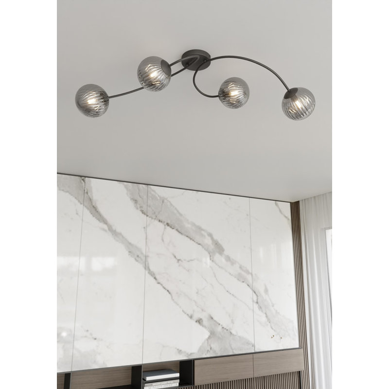 Burgettstown Flush Mount, Matte Black/Graphite