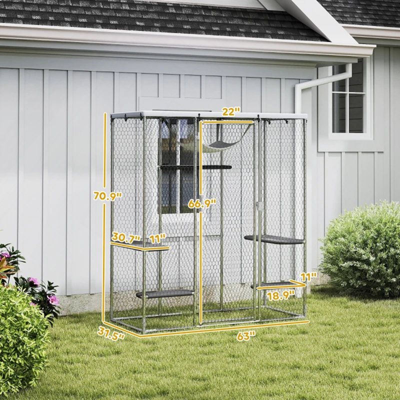 Cage pour animal de compagnie, enclos pour chat de patio, cage de chat pour l'extérieur