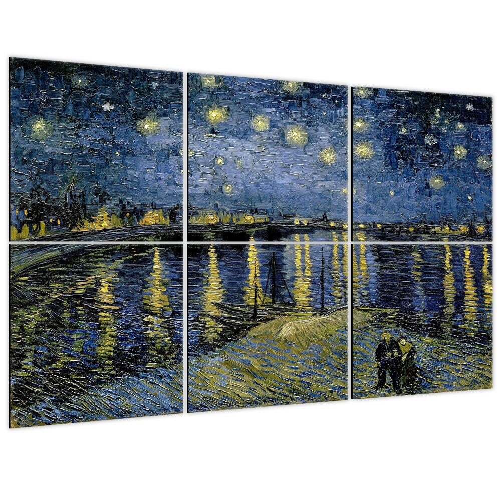 6-tlg. Poster-Set Sternennacht über der Rhone von Vincent Van Gogh