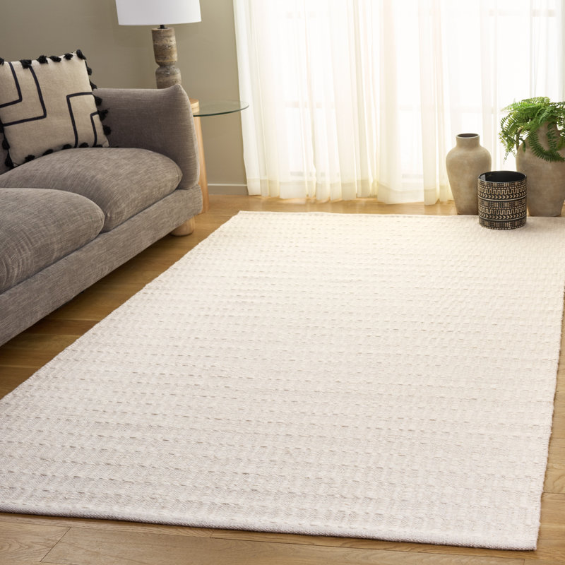 Vermont Hand Woven Wool;Cotton Solid Color Indoor Rug, Rectangle 5' x 8'