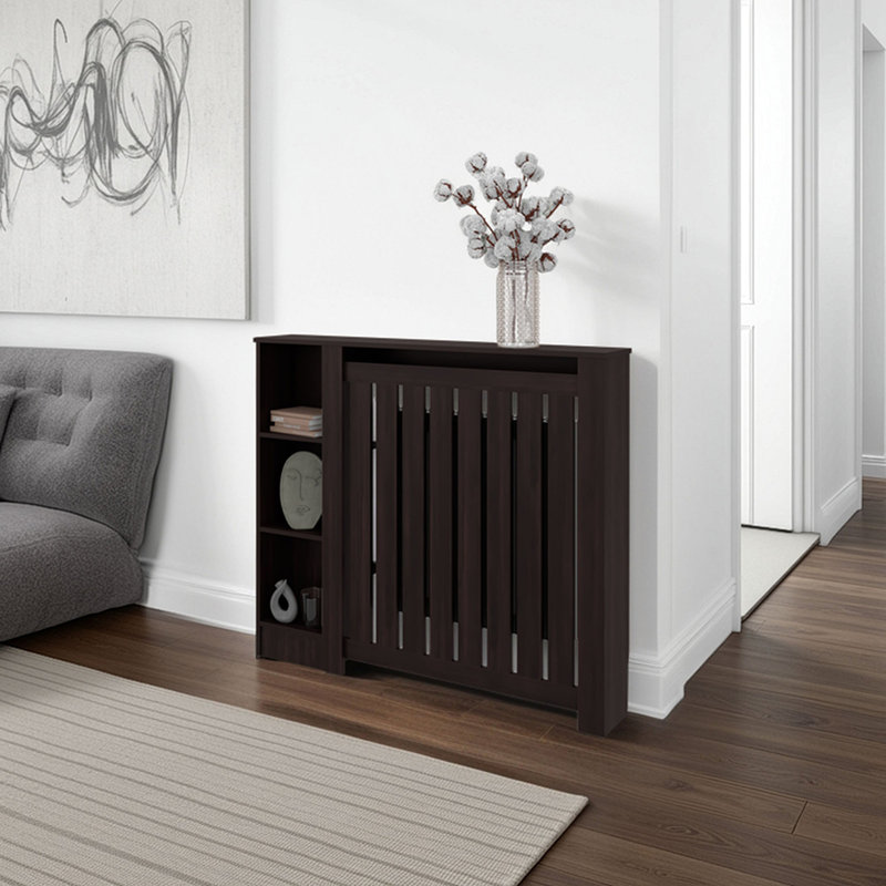 Couvercle de radiateur avec rangement Wengue, Wenge, 41.3" H x 48.1" W x 8.2" D