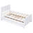 Twin Size Platform Bed With Trundle And Drawers, White