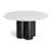 4 Quarter Round Marble Top Solid Wood Base Dining Table-90927564-90927571
