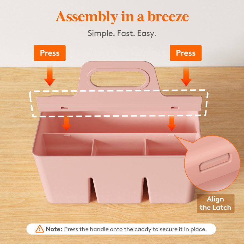 Plastic Desk Organiser, Pink