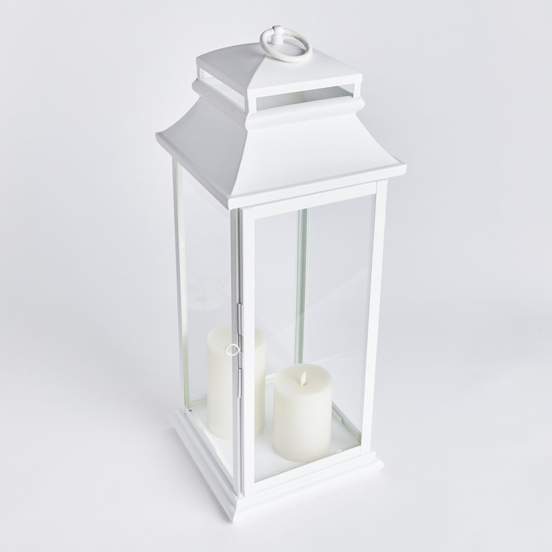 Matilda Stainless Steel Tabletop Lantern, 28" H x 10" W x 10" D