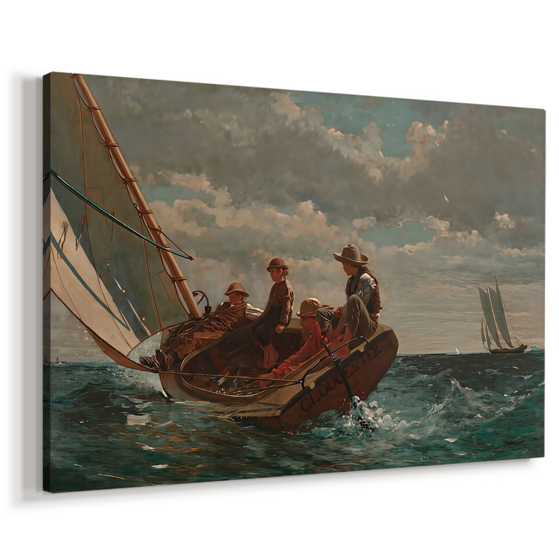 Breezing Up (A Fair Wind)-Winslow Homer-Gallery Wrapped Canvas-1873–1876, 40 x 60