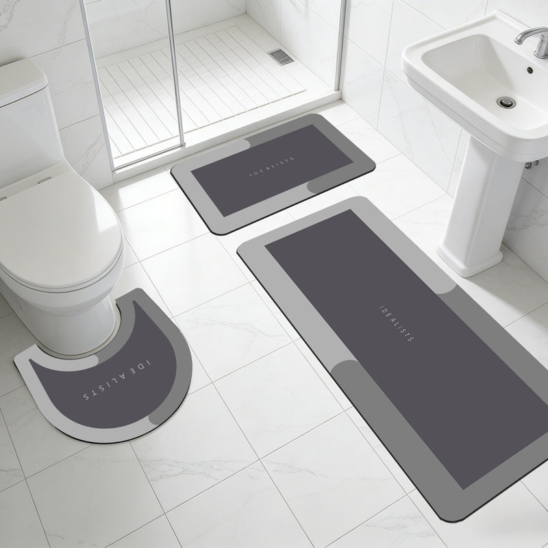 Ensemble de tapis de salle de bain 3 pièces, Gris