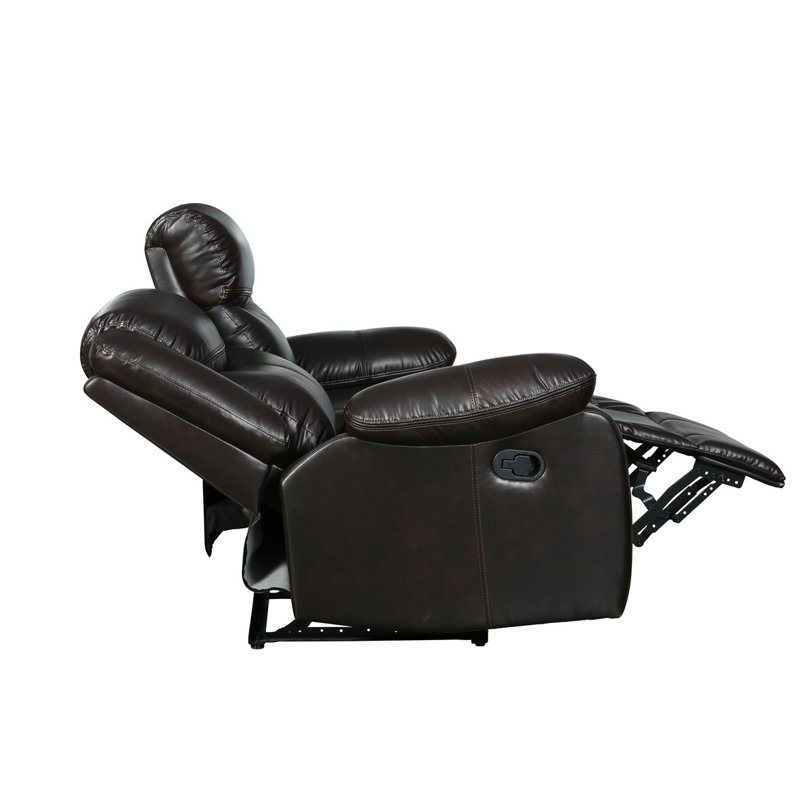 Apollonie 64'' Faux Leather Reclining Loveseat, Brown Faux Leather