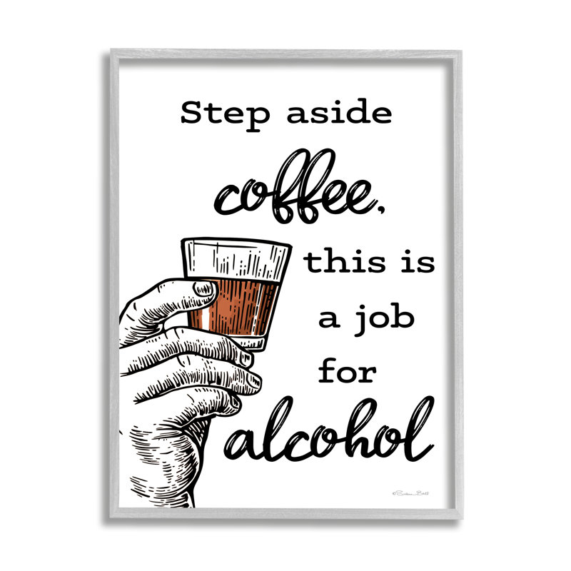 Bb-643-Encadré «Step Aside Coffee», art textuel amusant, H 14 po x l 11 po x P 1,5 po, Estampe numérique Farmhouse