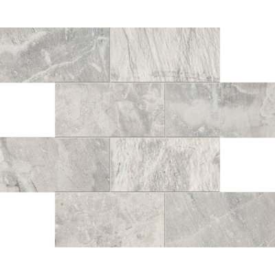 Carreau de mosaïque de mur et de plancher en porcelaine empilée 3 po x 6 po Fossil