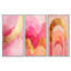 Contemporary Flow I - Pink & Gold Arcs - Art mural encadré abstrait 3 pièces-129012981-129012978