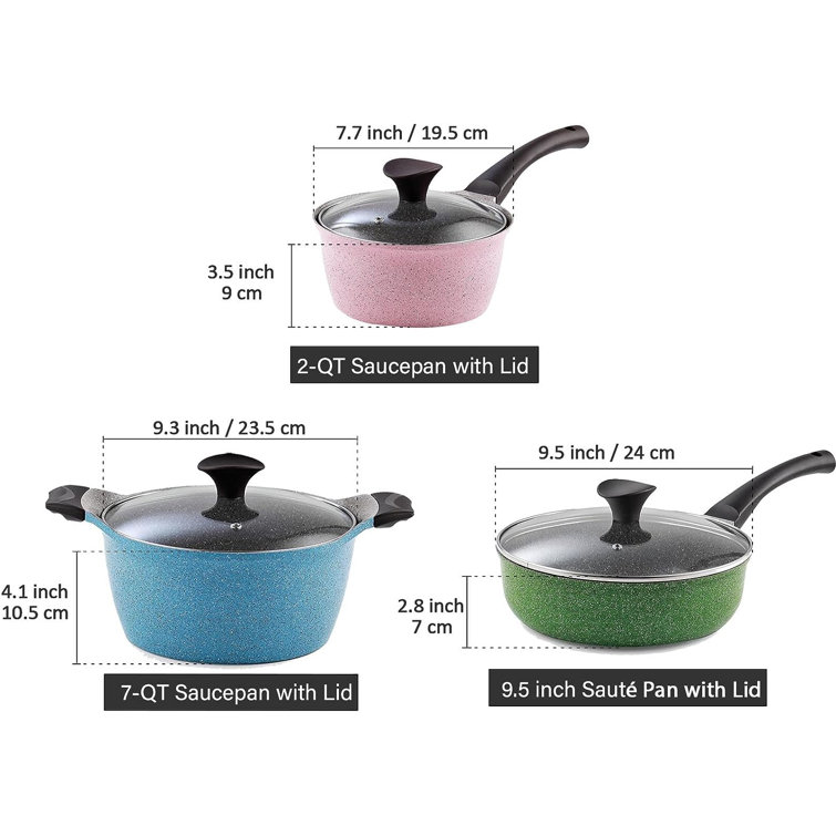 NutriChef 14-Piece 23.5-in Aluminum Cookware Set with Lid in the Cooking  Pans & Skillets department at