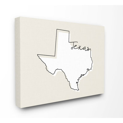 «Texas Home State Map Neutral Design», impression sur toile