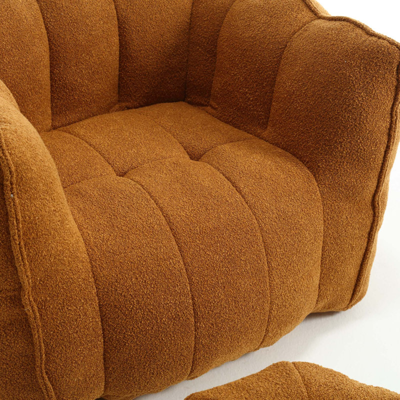 Sofas Upholstered Sofa, 23.23" H x 38.58" W x 31.5" D, Khaki/Yellow Chenille