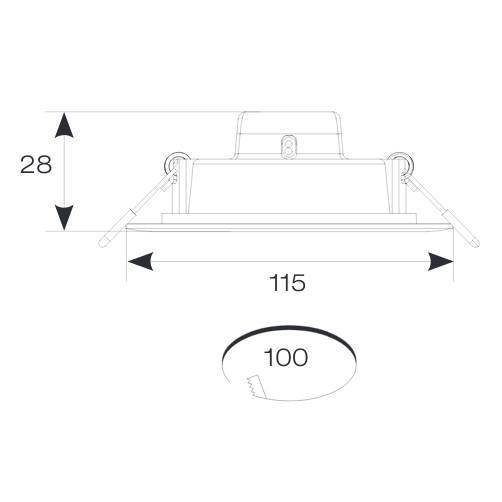 Indoor Downlight (White) 800lm Cool White LED Integrated Spotlight with IP20 Rating - 4L1/2115
