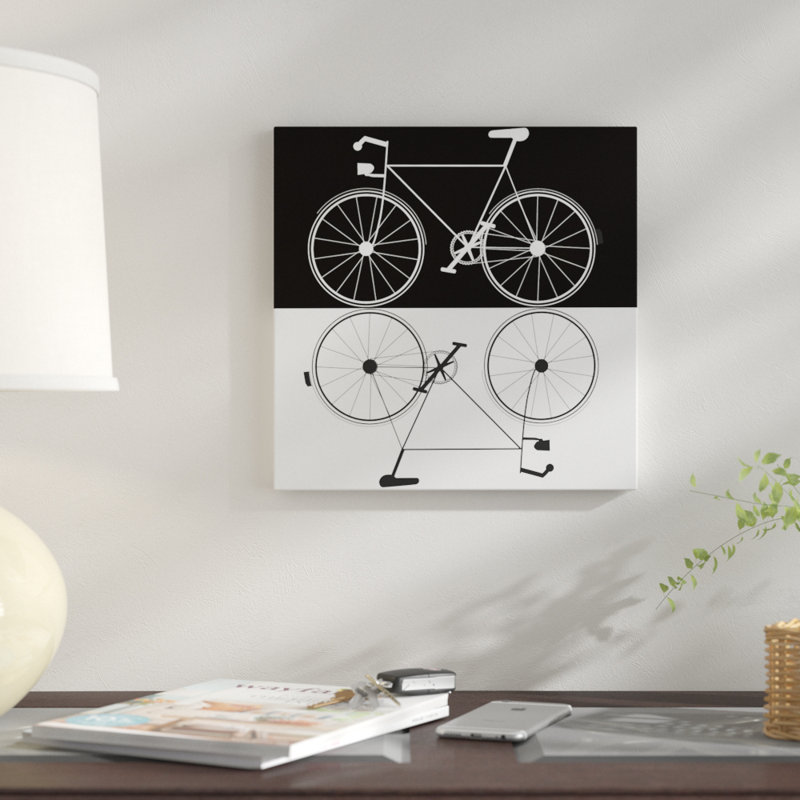 «Two Bikes», impression sur toile, H 12 po x l 12 po x P 0,75 po, Pas de tapis, Toile tendue