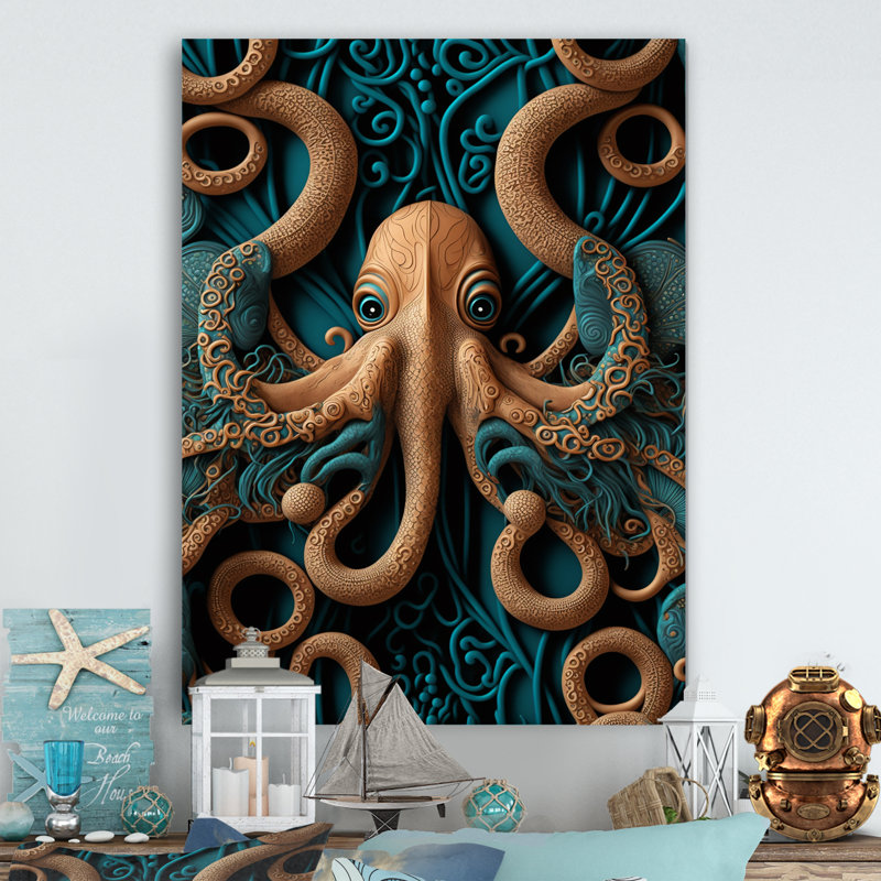 Dovecove Donyae Majestic Otherworldly Octopus On Canvas Print | Wayfair
