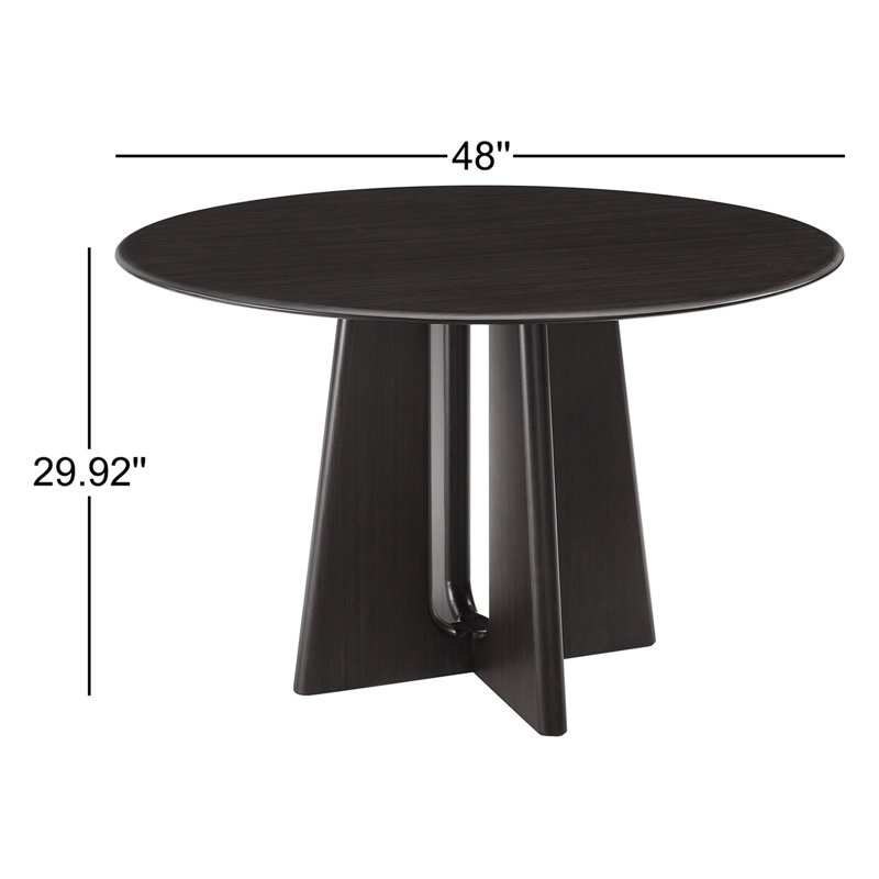 Kava Round Solid Wood Dining Table, Caviar