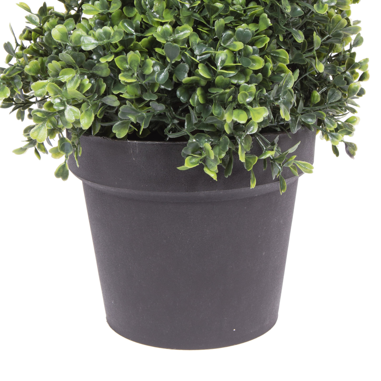 Artificial Potted Green Boxwood Spiral Tree, 60" H x 13" W x 13"D