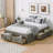 Full Size Platform Bed, With 6 Storage Drawers-1314042501-1314042522