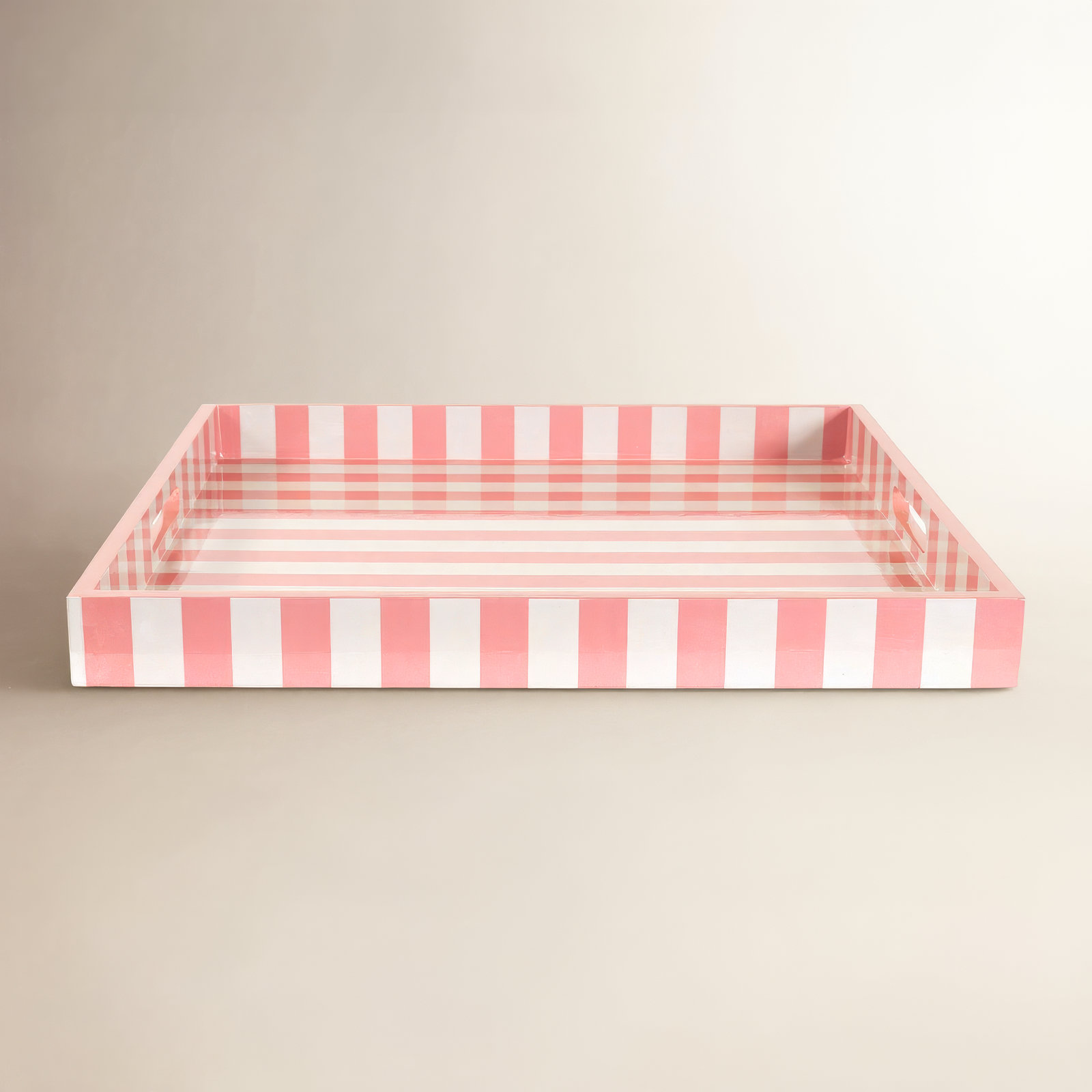 Montauk Stripe Tray , Pink