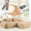 Canapé d'angle modulaire Camel 82'' en velours côtelé doux, incurvé, base antidérapante, ergonomique et multipositions pour un confort optimal dans la chambre à coucher. Combinaisons multiples possibles en forme de L. Aucun assemblage requis. Mousse haute densité. Parfait pour s'asseoir à la maison.