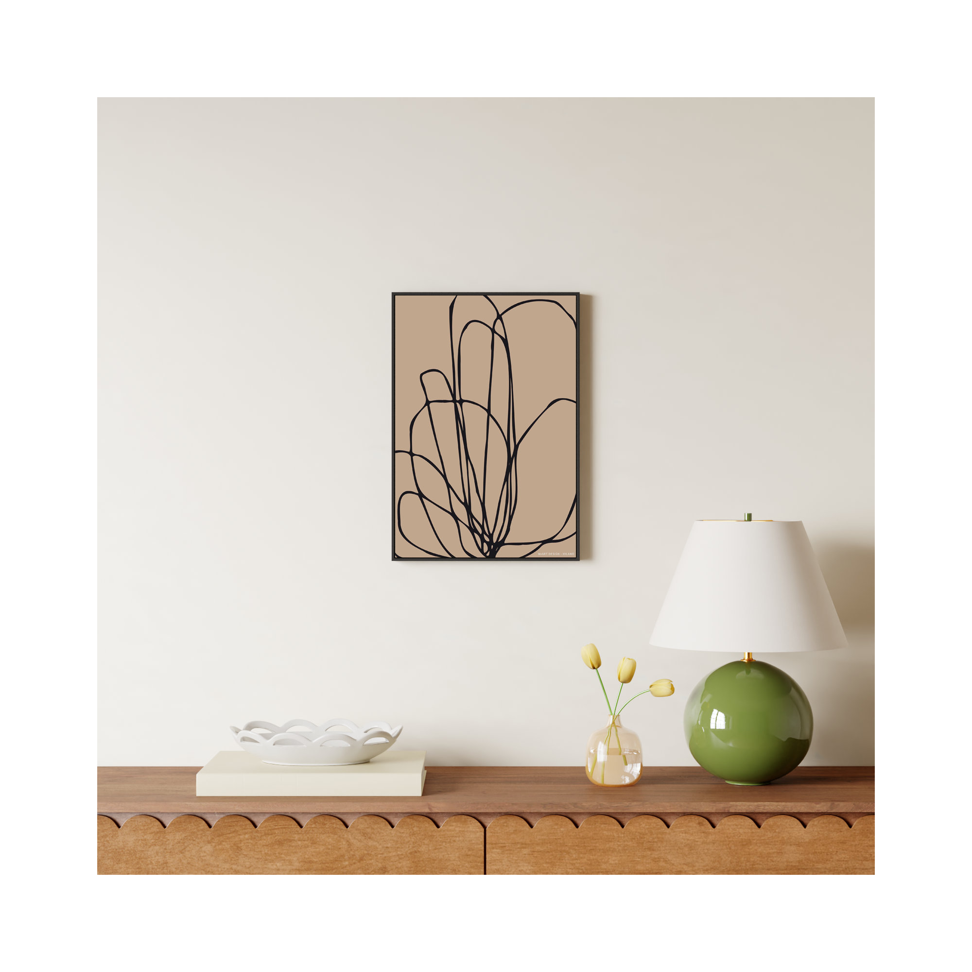 Tracings 3 by Romina Gadler, Black Framed Canvas, 20" H x 14" W x 1.25" D