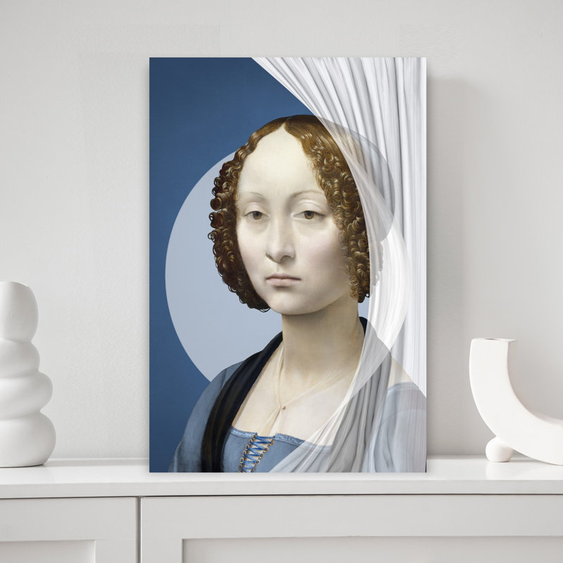 Ginevra De 'Benci - Moderned Art Classic Modern Contemporary Portrait Art mural, H 18 po x l 12 po