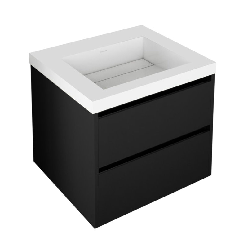 Kubista 23.75'' W Single Bathroom Vanity Base, Gloss Black