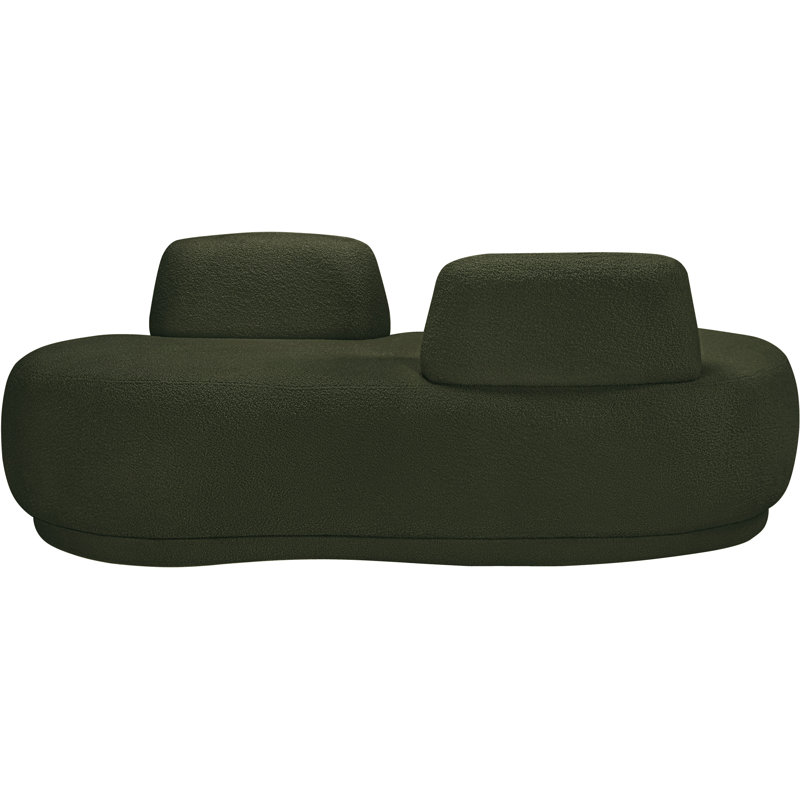 Delainey Fabric Chaise/Loveseat, Green Faux Shearling Teddy Fabric