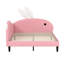 Lit de jour double rembourré en forme de lapin, tête de lit avec canapé-lit, rose