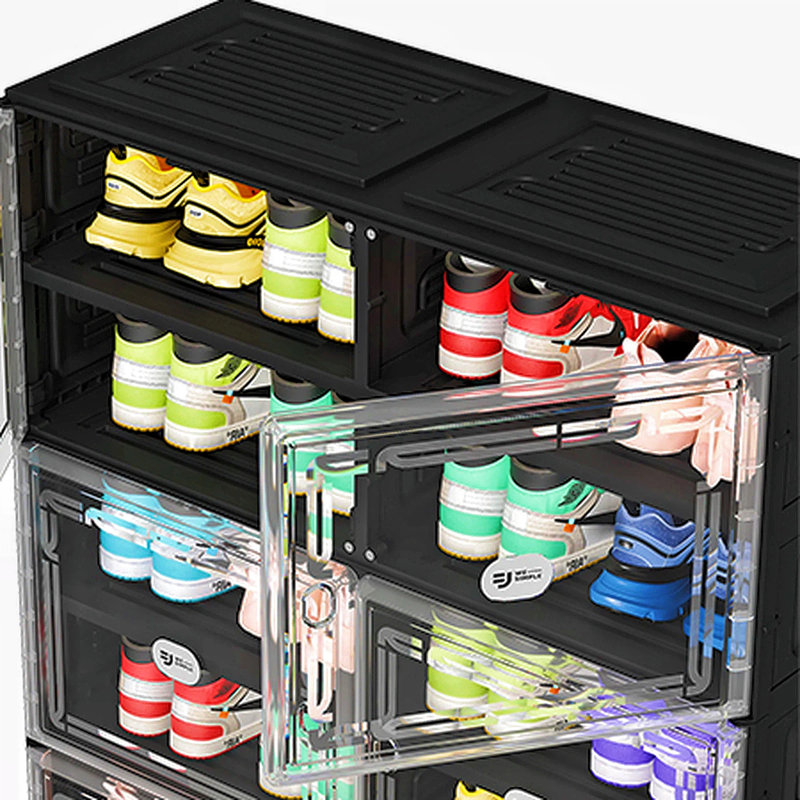 10-Tier 40 Pairs Foldable Stackable Shoe Storage Cabinet For Entryway Large Shoe Rack Sneaker Storage with Magnetic Doors Easy Assembly