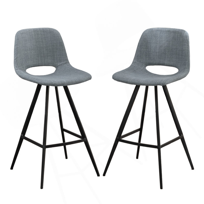 Ensemble de 2 tabourets de hauteur de comptoir 28,25 po Porth, Gris