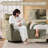 Dual Motor Swivel Glider Nursery Power Recliner With Adjustable Headrest, Rocking Recliner With Side Pockets And USB Charge-1792994624