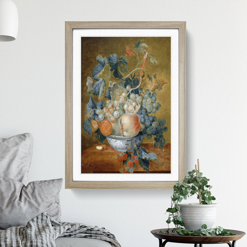 Still Life with Flowers and Fruit Vol.3 by Jan Van Huysum - Picture Frame Painting, Oak, 48cm H x 36cm W x 2cm D