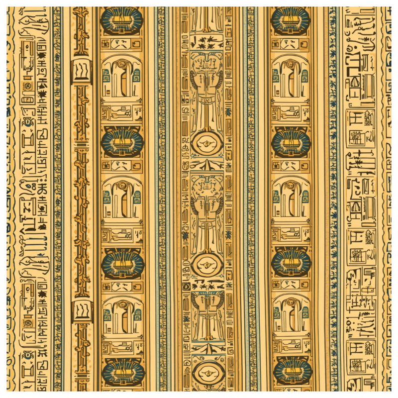 Couvertures égyptiennes à motifs Hiéroglyphes, L 50 po x H 60 po